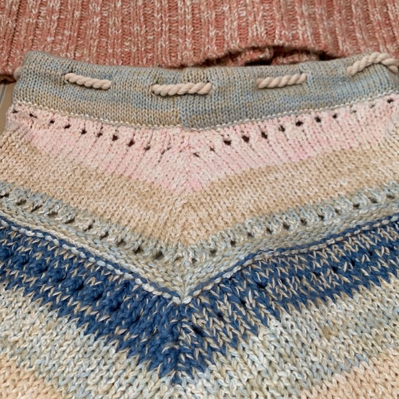 FREE PEOPLE SOUTHWEST SWEATER SET COTTON CROCHET KNIT IN SUNSET COMBO SIZE L - Picture 13 of 16